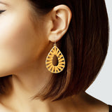 104381, SUEDE WRAPPED TEARDROP DANGLE EARRING