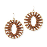 104384, SUEDE WRAPPED ROUND DANGLE EARRING