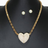 104392, PEARL HEART CHAIN MAGNETIC CLOSURE NECKLACE