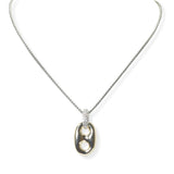 104419, 14K GOLD PLATED, SODA TAB CUBIC ZIRCONIA ACCENT DESIGNER INSPIRED NECKLACE