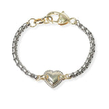 104434, 14K GOLD PLATED, HEART DESIGNER INSPIRED BRACELET