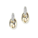 104439, 14K GOLD PLATED, SODA TAB CUBIC ZIRCONIA ACCENT DESIGNER INSPIRED STUD EARRING