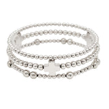 104459, CROSS ACCENT MULTI LAYERED BEADED STRETCH BRACELET
