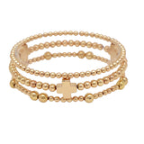 104459, CROSS ACCENT MULTI LAYERED BEADED STRETCH BRACELET