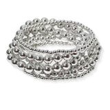 104461, MULTI LAYERED BALL BEADED STRETCH BRACELET