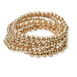104461, MULTI LAYERED BALL BEADED STRETCH BRACELET