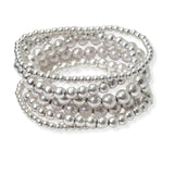 104461, MULTI LAYERED BALL BEADED STRETCH BRACELET