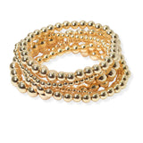 104461, MULTI LAYERED BALL BEADED STRETCH BRACELET