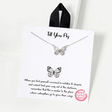 104463, GOLD DIPPED, "TILL YOU FLY" DAINTY BUTTERFLY NECKLACE
