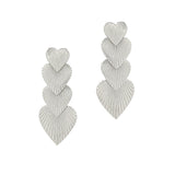 104485, TEXTURED HEART DROP METAL EARRING