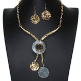 104487, ROUND CELLULOID ACETATE ACCENT ENAMEL NECKLACE
