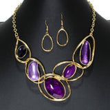 104489, OVAL CELLULOID ACETATE ACCENT ENAMEL NECKLACE