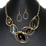 104489, OVAL CELLULOID ACETATE ACCENT ENAMEL NECKLACE