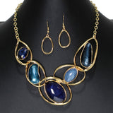 104489, OVAL CELLULOID ACETATE ACCENT ENAMEL NECKLACE