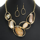 104489, OVAL CELLULOID ACETATE ACCENT ENAMEL NECKLACE