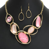 104489, OVAL CELLULOID ACETATE ACCENT ENAMEL NECKLACE