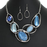 104489, OVAL CELLULOID ACETATE ACCENT ENAMEL NECKLACE