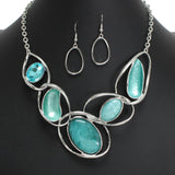 104489, OVAL CELLULOID ACETATE ACCENT ENAMEL NECKLACE