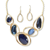 104489, OVAL CELLULOID ACETATE ACCENT ENAMEL NECKLACE