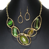 104489, OVAL CELLULOID ACETATE ACCENT ENAMEL NECKLACE