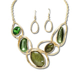 104489, OVAL CELLULOID ACETATE ACCENT ENAMEL NECKLACE