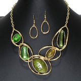 104489, OVAL CELLULOID ACETATE ACCENT ENAMEL NECKLACE