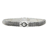 104522, ROUND RHINESTONE ACCENT VINTAGE METAL STRETCH BRACELET