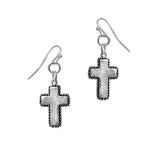 104528, CROSS METAL DANGLE EARRING