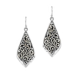 104534, GEOMETRIC FILIGREE ACCENT METAL DANGLE EARRING