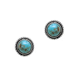 104538, WESTERN ROUND TURQUOISE STONE STUD EARRING