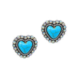 104544, WESTERN HEART STUD EARRING