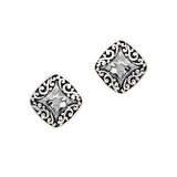 104550, GEOMETRIC FILIGREE ACCENT CLIP ON EARRING