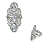 104563, OVAL CUBIC ZIRCONIA ACCENT CRYSTAL RHINESTONE STRETCH RING