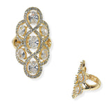 104563, OVAL CUBIC ZIRCONIA ACCENT CRYSTAL RHINESTONE STRETCH RING