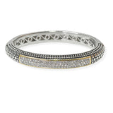 104583, MICRO PAVE CUBIC ZIRCONIA ACCENT DESIGNER INSPIRED BANGLE BRACELET