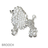 104593, POODLE PEARL WITH CRYSTAL RHINESTONE PIN BROOCH
