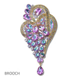 104598, OVERSIZED RHINESTONE EVENING PIN BROOCH wholesale fashion jewelry - GOOD FEELINGS, INC