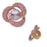 104611, FLOWER CRYSTAL RHINESTONE STRETCH RING