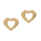 104618, HEART TEXTURED METAL POST EARRING
