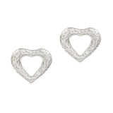 104618, HEART TEXTURED METAL POST EARRING