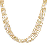 104623, PEARL WITH BEADED MULTI LAYERED NECKLACE