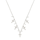 104626, CROSS WITH PEARL CHARM NECKLACE