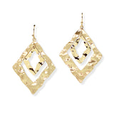 104638, GEOMETRIC HAMMERED METAL DANGLE EARRING