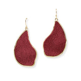 104640, SOFT SUEDE LEATHER GEOMETRIC DANGLE EARRING