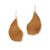 104640, SOFT SUEDE LEATHER GEOMETRIC DANGLE EARRING