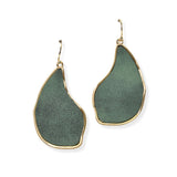 104640, SOFT SUEDE LEATHER GEOMETRIC DANGLE EARRING