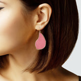 104640, SOFT SUEDE LEATHER GEOMETRIC DANGLE EARRING
