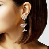 104670, MARGARITA GLASS ENAMEL DANGLE EARRING