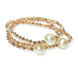 104686, PEARL ACCENT MULTI LAYERED STRETCH BRACELET