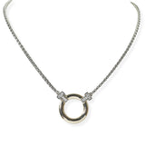 104689, ROUND RING ACCENT PAVE CUBIC ZIRCONIA DESIGNER INSPIRED NECKLACE